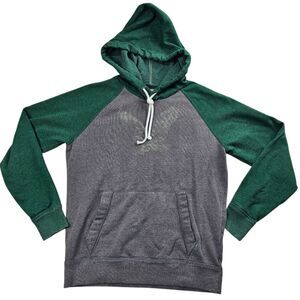 American Eagle Vintage Style Pullover Hoodie Gray Green Men's Size Small